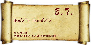 Boér Teréz névjegykártya